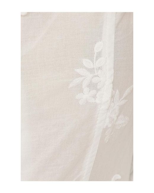 WeWoreWhat White Lace Button Up Top