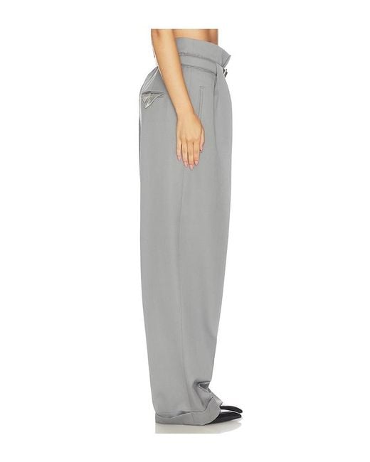 The Attico Gray Long Belted Pant