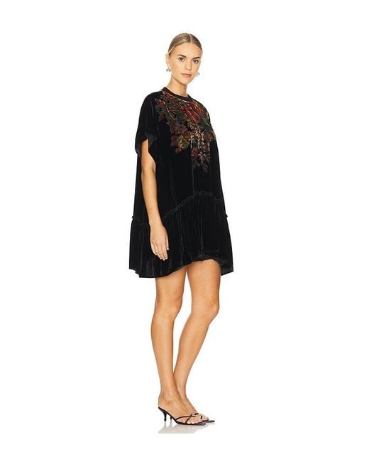 Free People Black Sweet Echoes Mini Dress