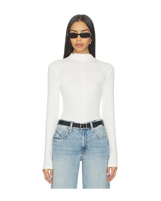 Pistola White Dara Long Sleeve Funnel Neck Top