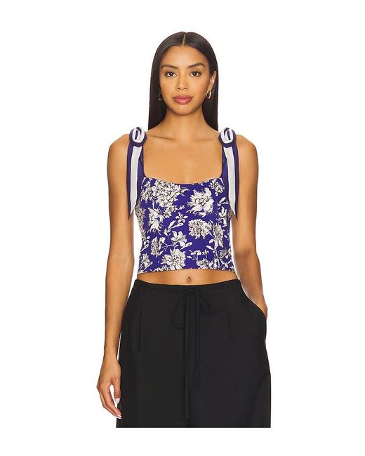 Alice + Olivia Black Blanca Scoop Shoulder Top