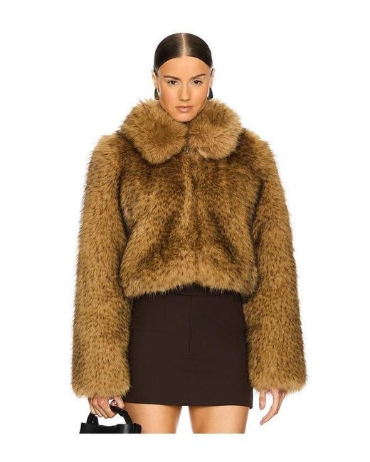 L'academie Brown 'Academie Savoie Faux Fur Jacket