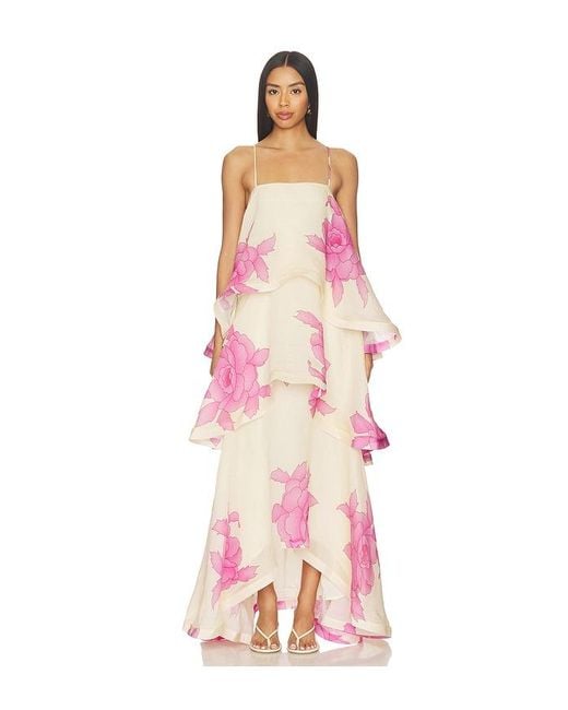 Elliatt Pink Rova Tiered Gown