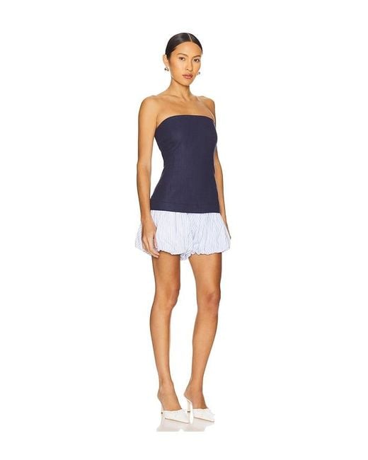 Line & Dot Blue Eline Bubble Romper