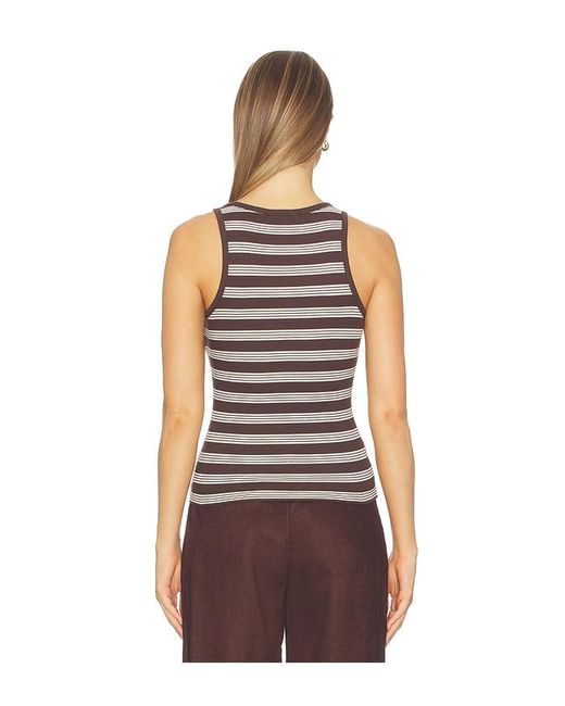 Ganni Brown Soft Cotton Rib Tank Top