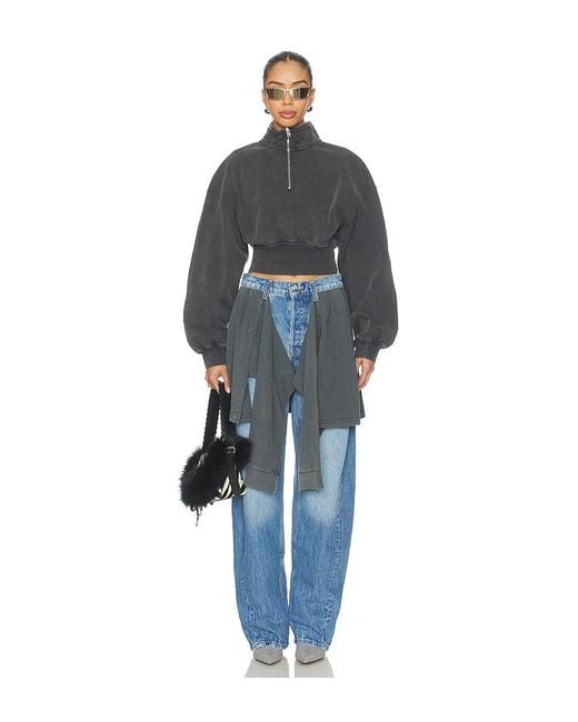 Alexander Wang Blue Slouchy Jean With Tied T-Shirt