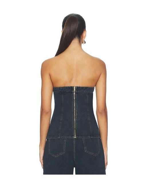 SNDY'S Blue Lex Denim Corset Top
