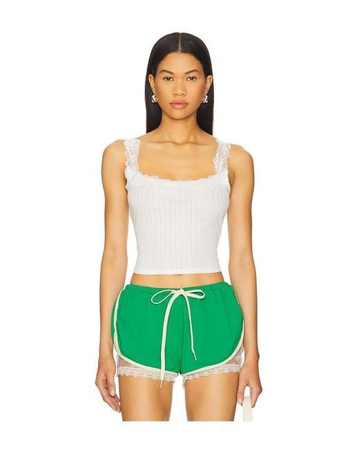 YUHAN WANG Green Lace Trimmed Camisole