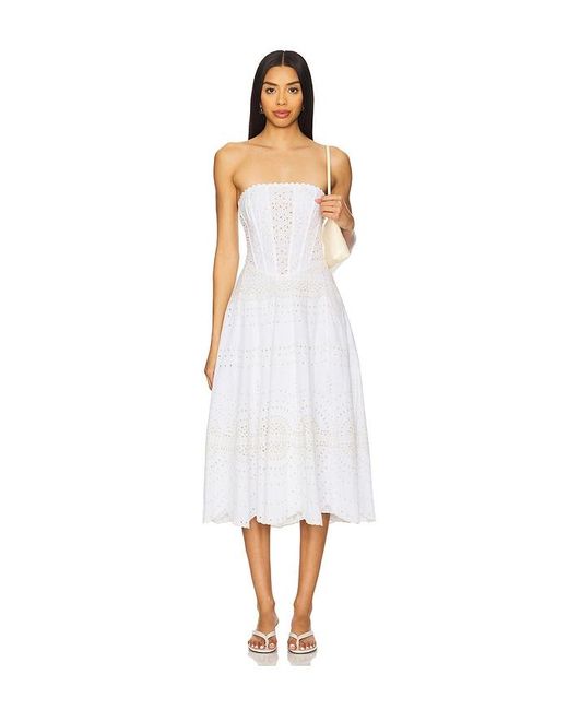 Charo Ruiz White Iris Long Dress