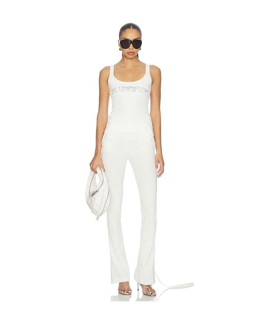 Blumarine White Jersey Tank Top
