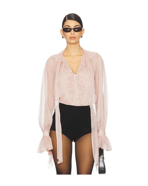 LoveShackFancy Natural Linette Top