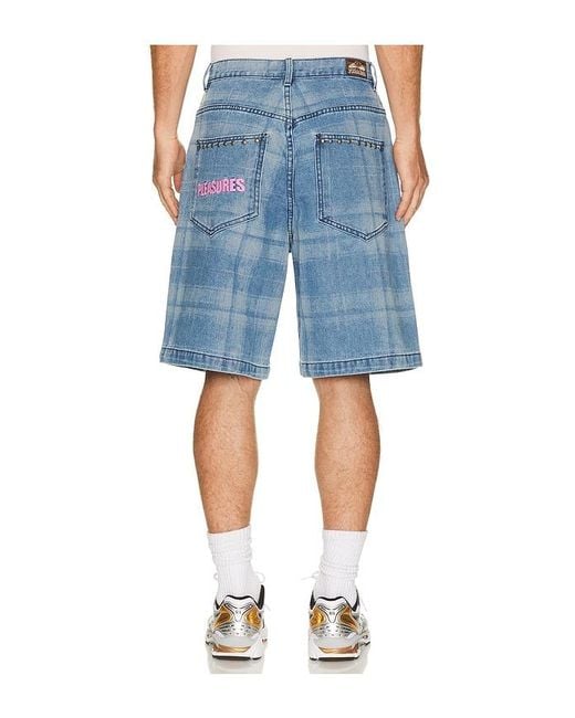 Pleasures Blue Experiment Jorts for men