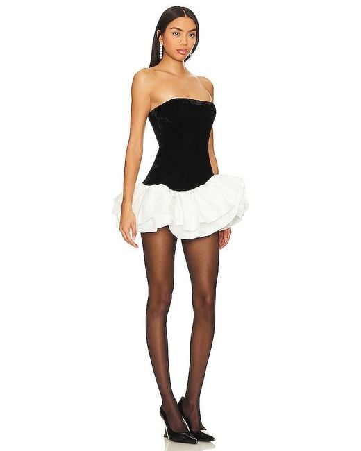 Nbd Black Ella Strapless Ruffle Dress