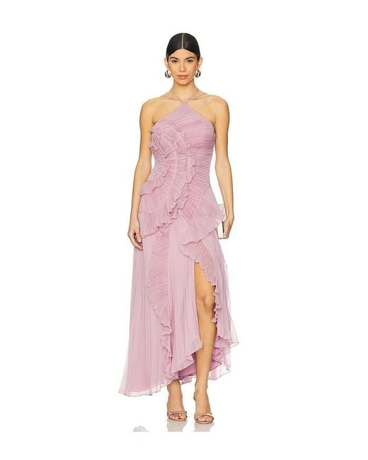 AMUR Pink Lorelie Halter Gown