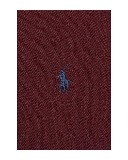 Polo Ralph Lauren Red Long Sleeve Mesh Polo for men