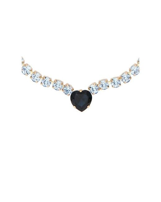 Anton Heunis Black Vintage Style Heart Necklace