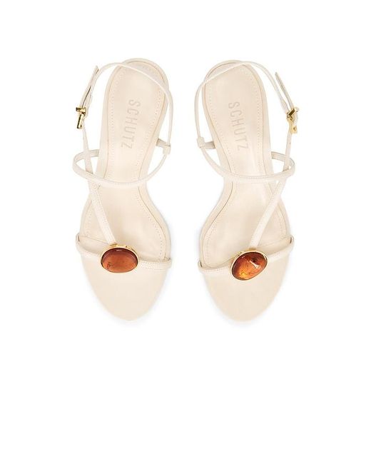 SCHUTZ SHOES White Azure Mid Embellished Sandal