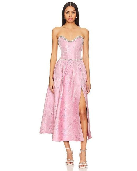 V. Chapman Pink Lucia Corset Midi Dress