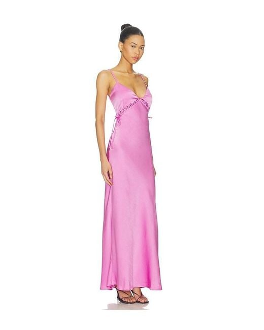 MINKPINK Pink Chiara Lacing Detail Maxi Dress