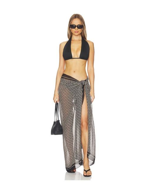 Balmain Black Monogramme Cover Up Pareo