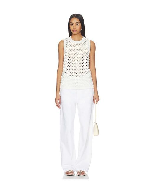 ALIGNE White Jeanie Crochet Knitted Vest