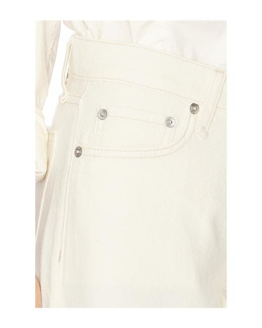Rag & Bone White Featherweight Cam Low Rise Straight