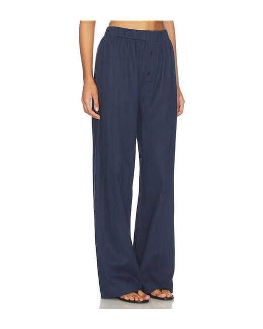 Artless Blue Linen Relaxed Pants