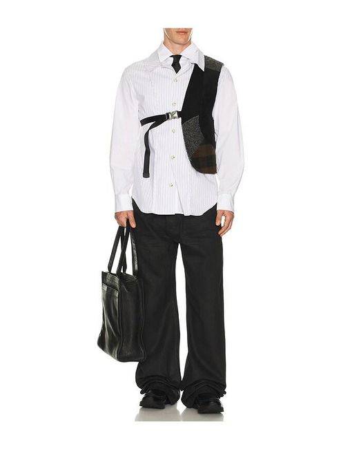 ANDERSSON BELL White Patchwork One Arm Vest for men