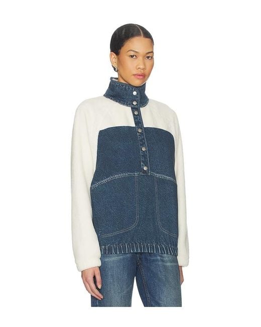 Rag & Bone Blue Rb Miramar Fleece Sherpa Popover