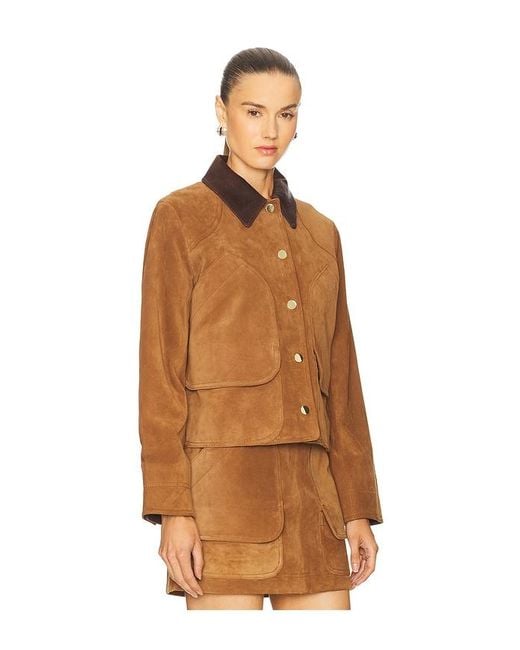 Veronica Beard Brown Walters Cropped Barn Jacket