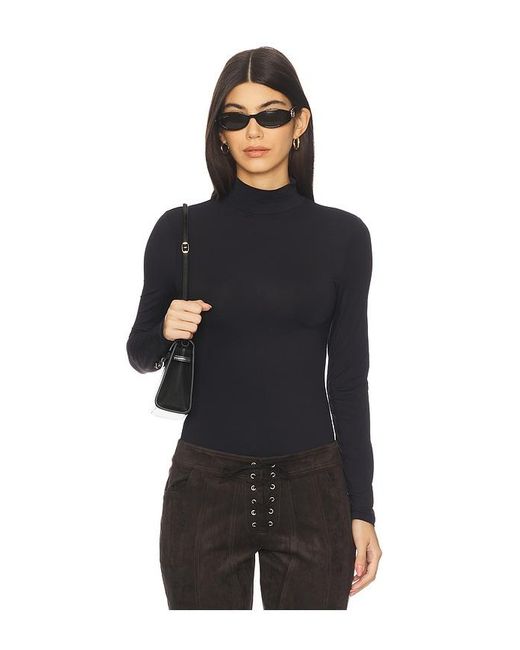 OW Collection Black Lexi Turtleneck Bodysuit