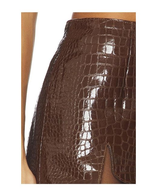 MOTHER OF ALL Brown Ivy Leather Skirt