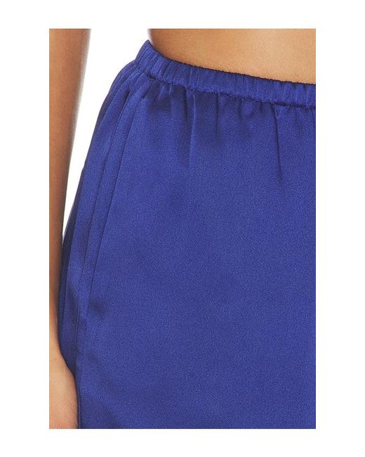 SER.O.YA Blue Brice Satin Bermuda Short
