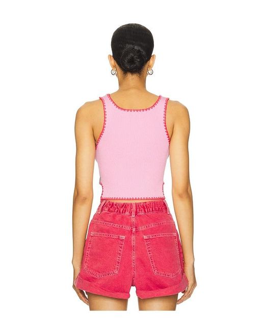 One Teaspoon Pink Scallop Knitted Vest