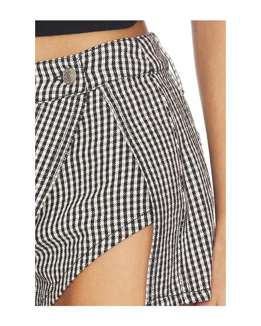 Free People Gray Georgie Gingham Micro Skort