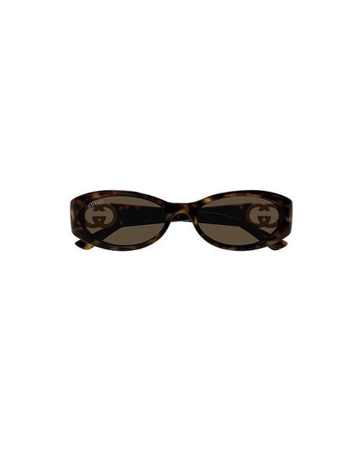 Gucci Brown Hailey Oval Sunglasses
