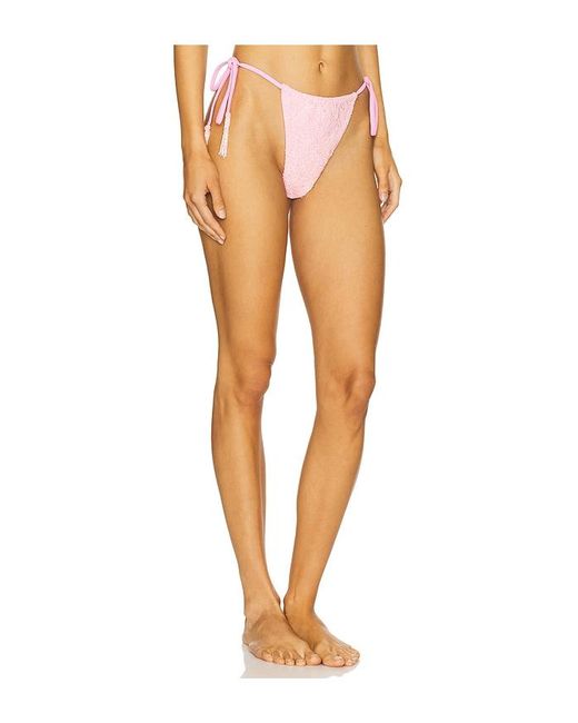 Oceanus White Nixie Color Block Bikini Bottom