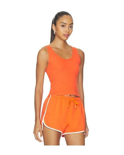 PERFECTWHITETEE Orange Blondie Structured Rib Bra Friendly Tank