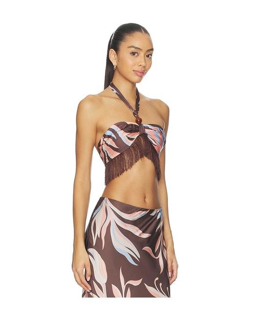 Rococo Sand Brown Fringe Top