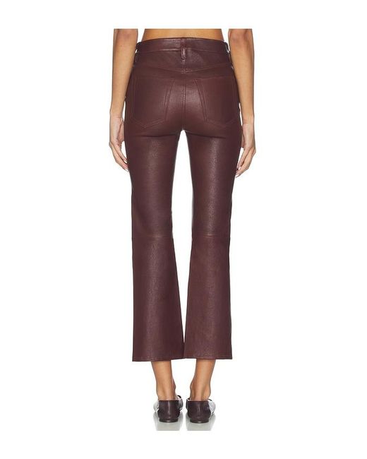 FRAME Red Leather Reboot Crop Pant