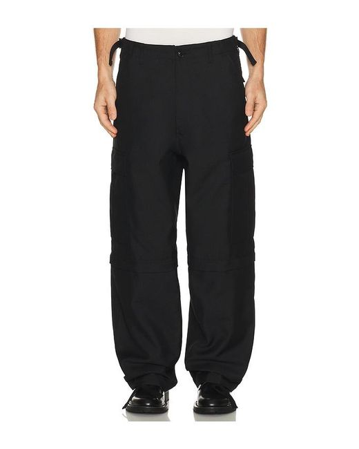 vowels Black Zip Off Cargo Pants for men