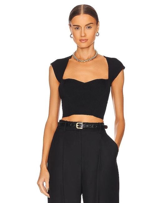 Jonathan Simkhai Black Abia Cropped Tee