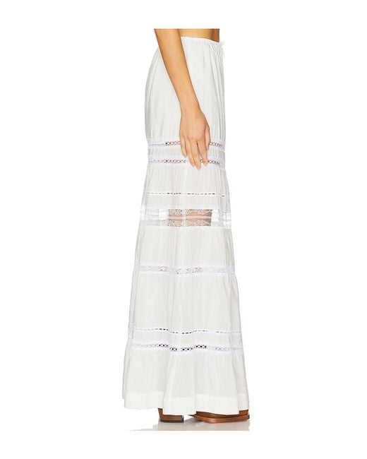SWF White Tiered Lace Maxi Skirt