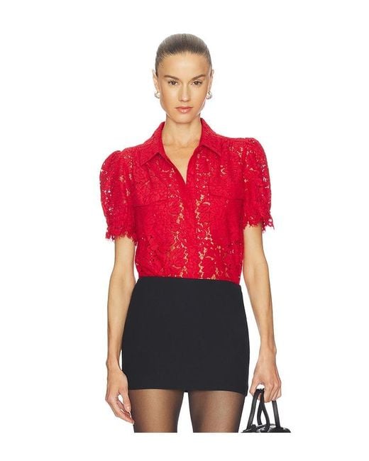 Generation Love Red Mina Lace Top