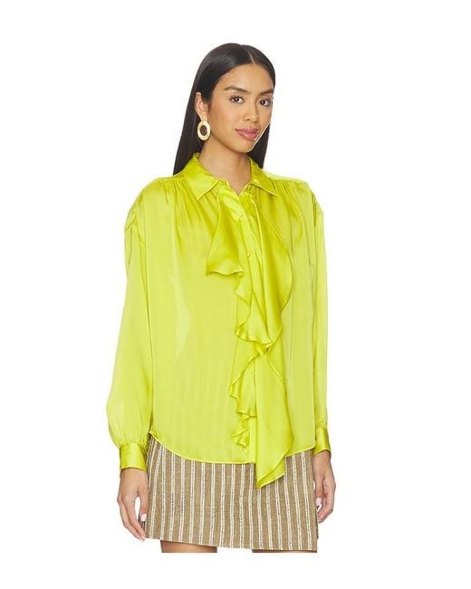 Ulla Johnson Yellow Gesture Long Sleeve Silk Blouse