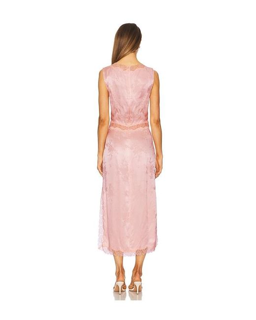 LPA Pink Daphne Midi Dress