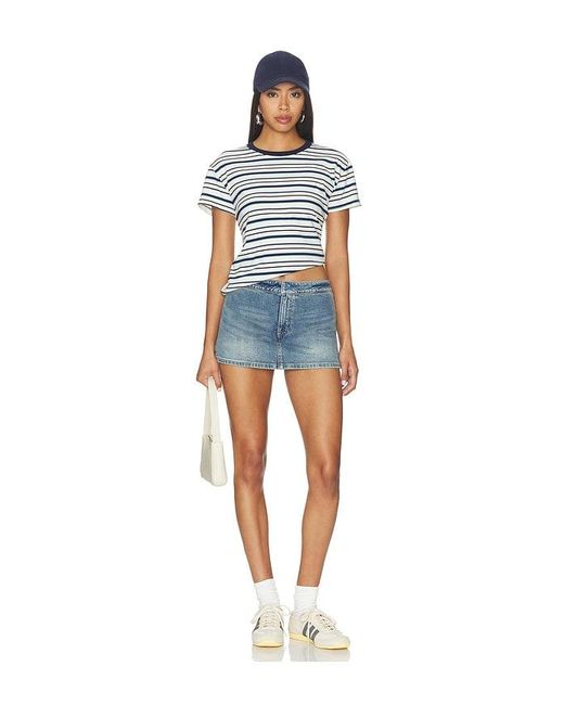Alice + Olivia Blue Bayley Denim Skort