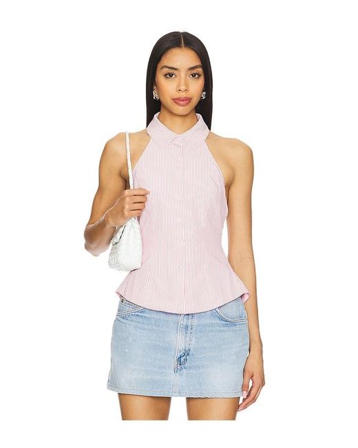 MORE TO COME White Lisseth Open Back Top