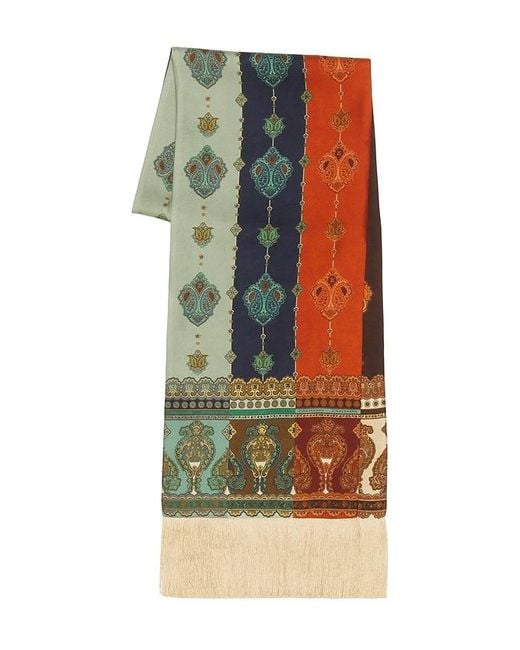 Zimmermann Multicolor Printed Silk Fringe Neck Scarf