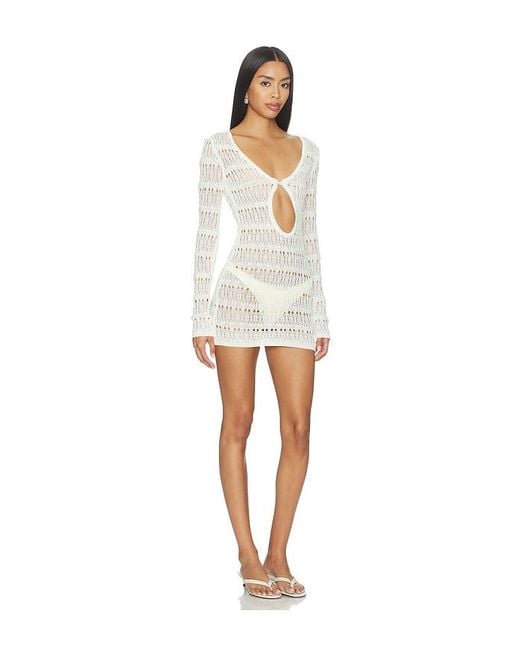 superdown White Franny Crochet Mini Dress